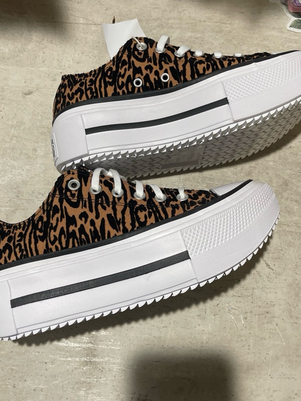 Converse Leopard-Print Platform Sneakers in Brown and Black